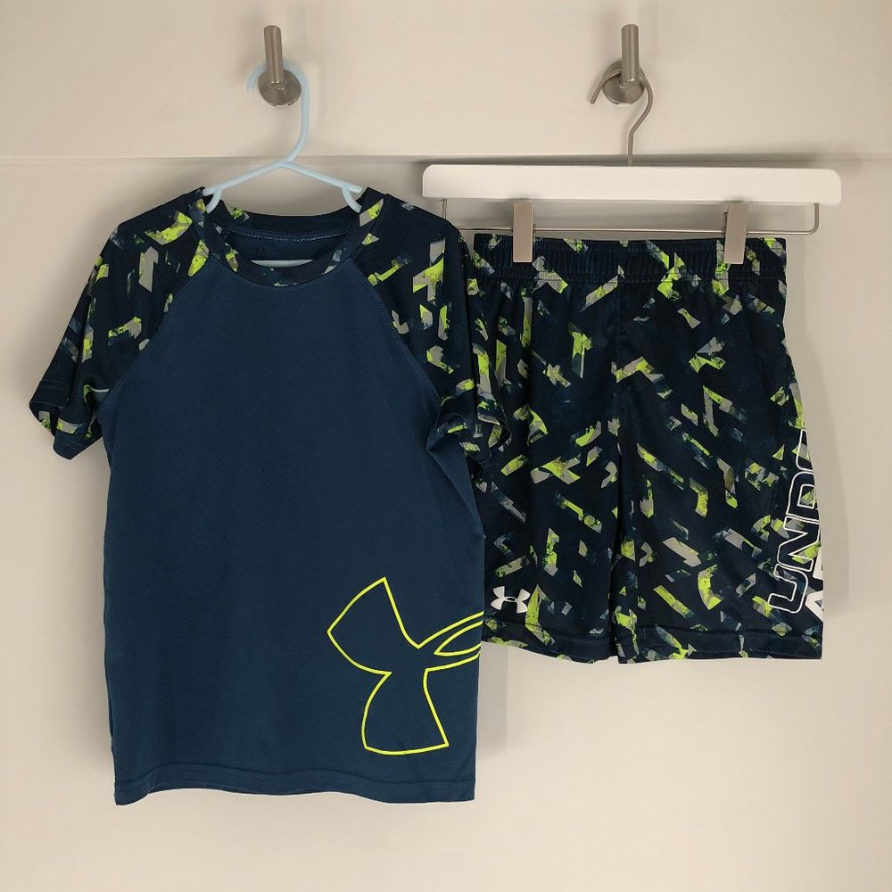 UA short and tee set, boys 7